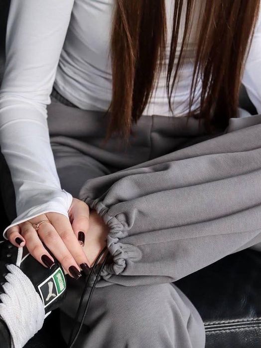 Сірі спортивні штани (джогери + палаццо)