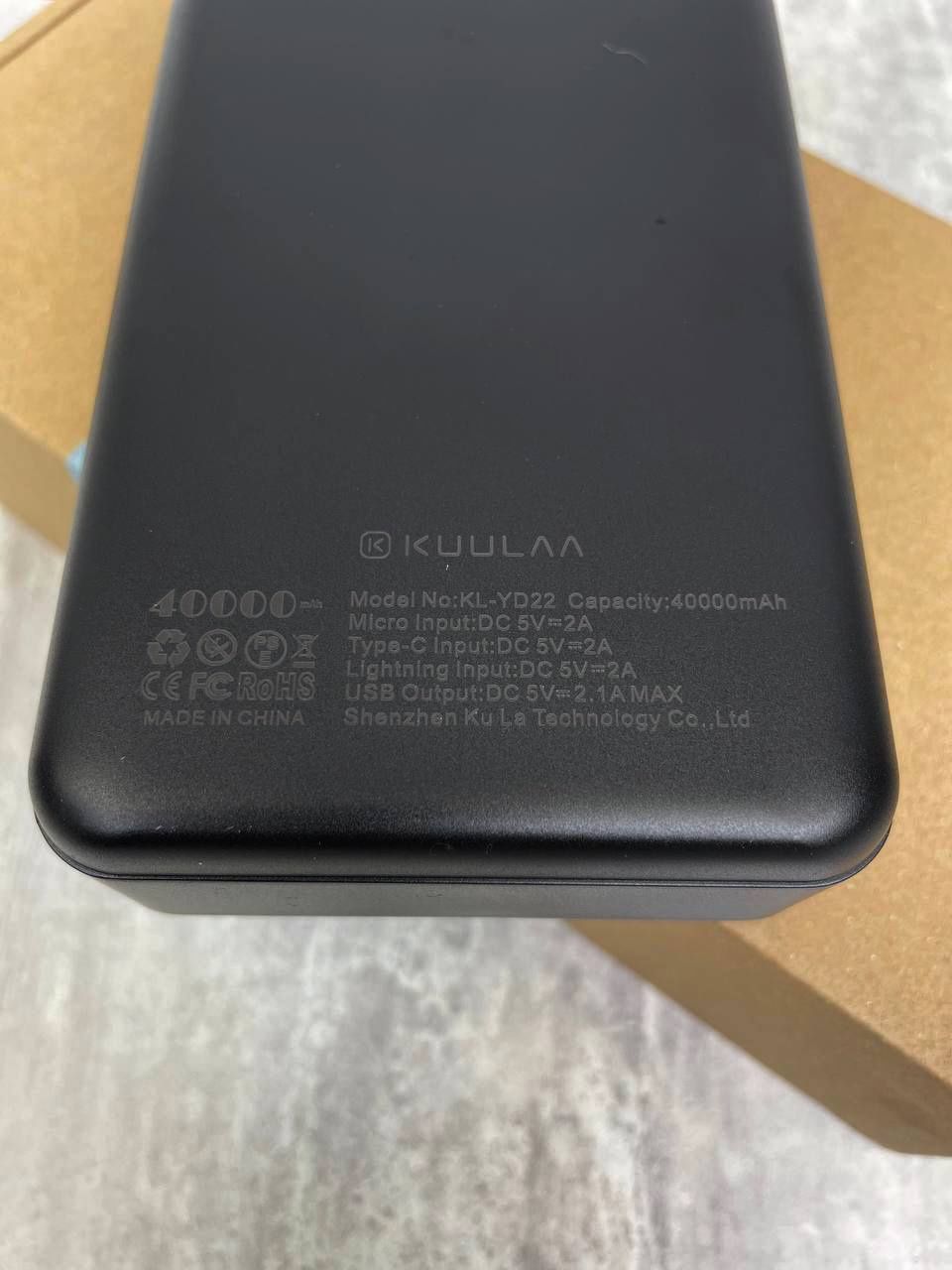 Повербанк Kuulaa KL-YD22 40000mAh Black
(Оригінал)