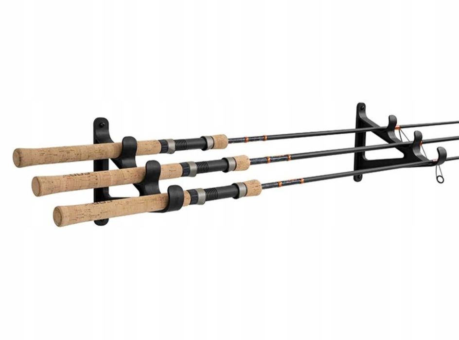 Wędkarski Uchwyt na 3 Wędki na Ścianie 20,5 x 17 cm Wieszaki