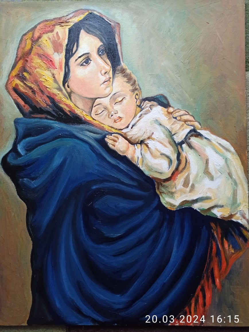 Obraz olejny Matka Boska z Dzieciątkiem