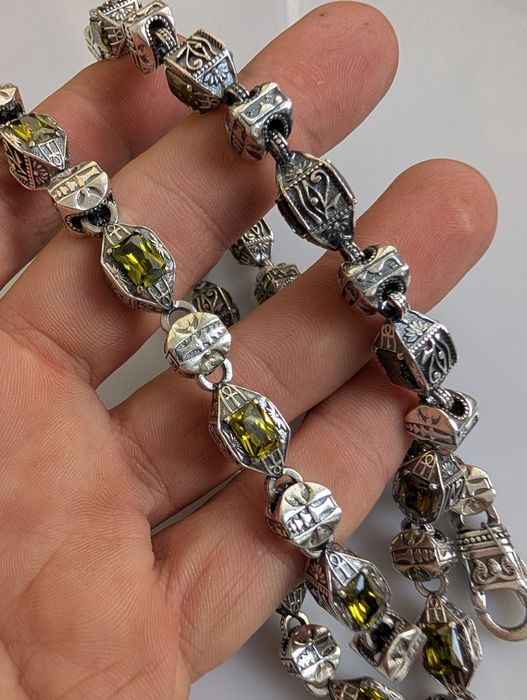 Срібний чоловічий 170г ланцюжок мужская серебряная цепочка 925 камнями