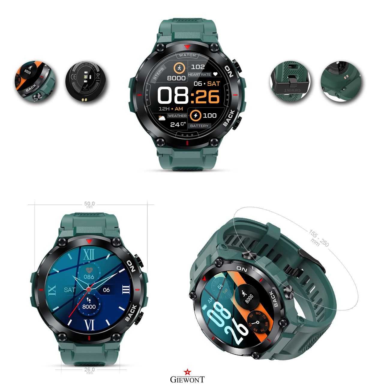 Smartwatch Giewont Pionier GPS GW460-2 - Sea Green