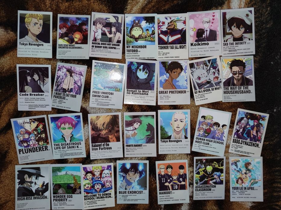 Стікери наклейки з аніме з його назвою титульні сторінки манг