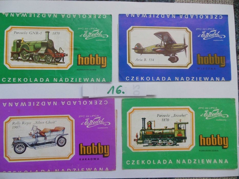 opakowanie z czekolady Wedel-Hobby z PRL.