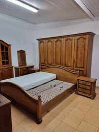 Sypialnia dębowa Piotrówek  szafa łóżko komoda lustro szafeczki