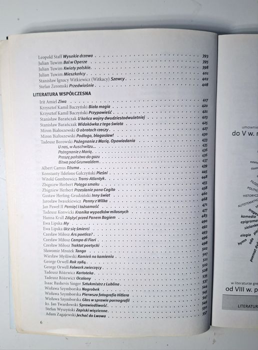 Opracowanie lektur i wierszy