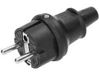 Wtyczka 2P+Z Uni-schuko 230V/16A mini IP44 (czarna) ORNO