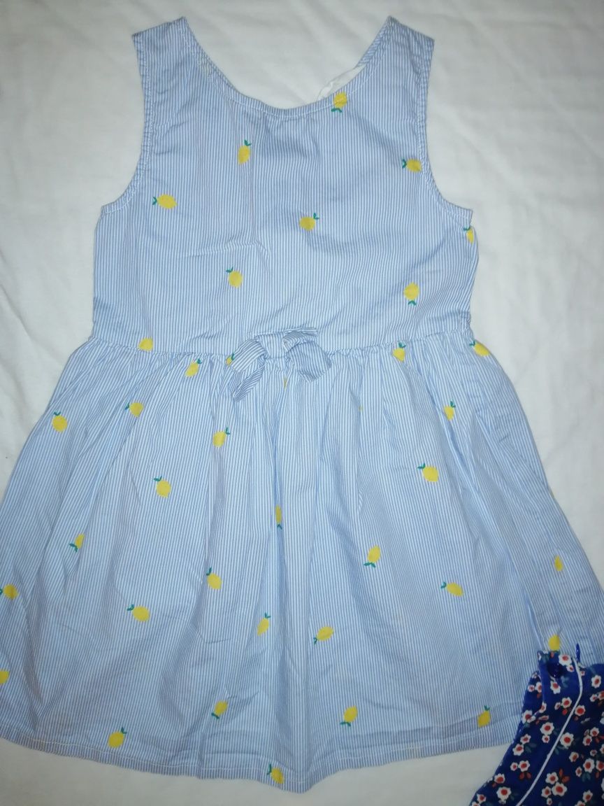 5x H&M r. 110/116 sukienka letnia spódniczka granatowa śliczna cudo