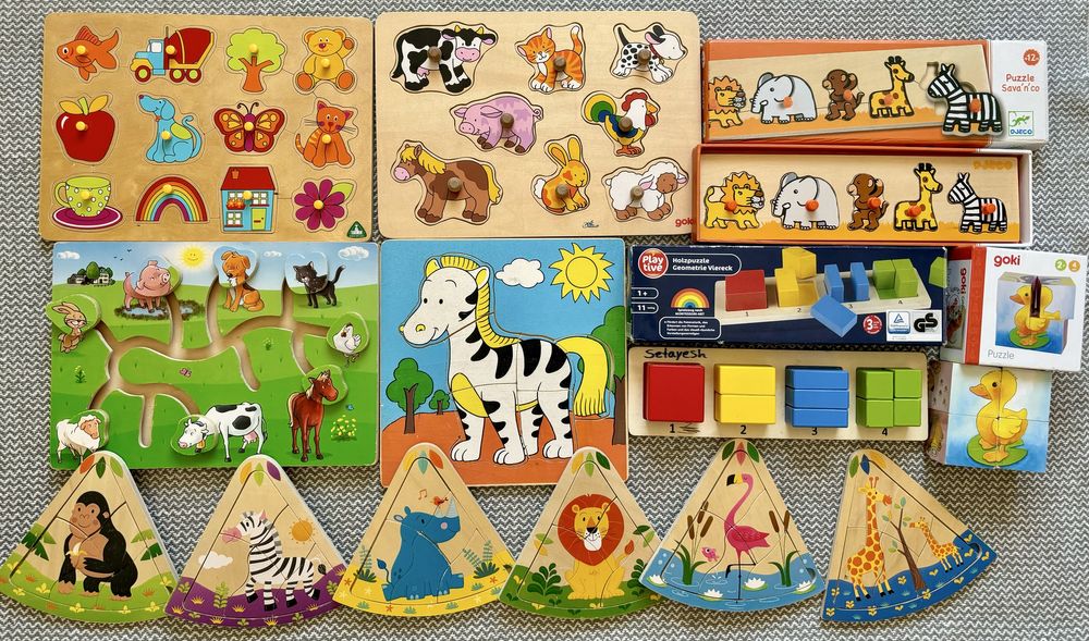 Goki Elc Германия Розвиваючі пазли форми звірі вкладиші Монтессорі