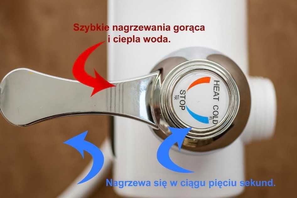 Elektryczny przepływowy podgrzewacz wody 3000W – kran LCD 30-60°C
