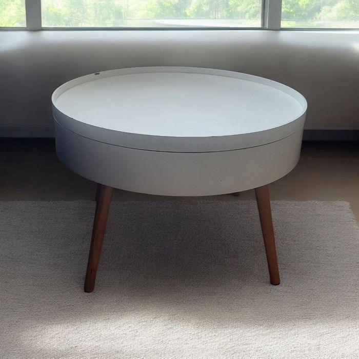 Stolik kawowy ze schowkiem biały