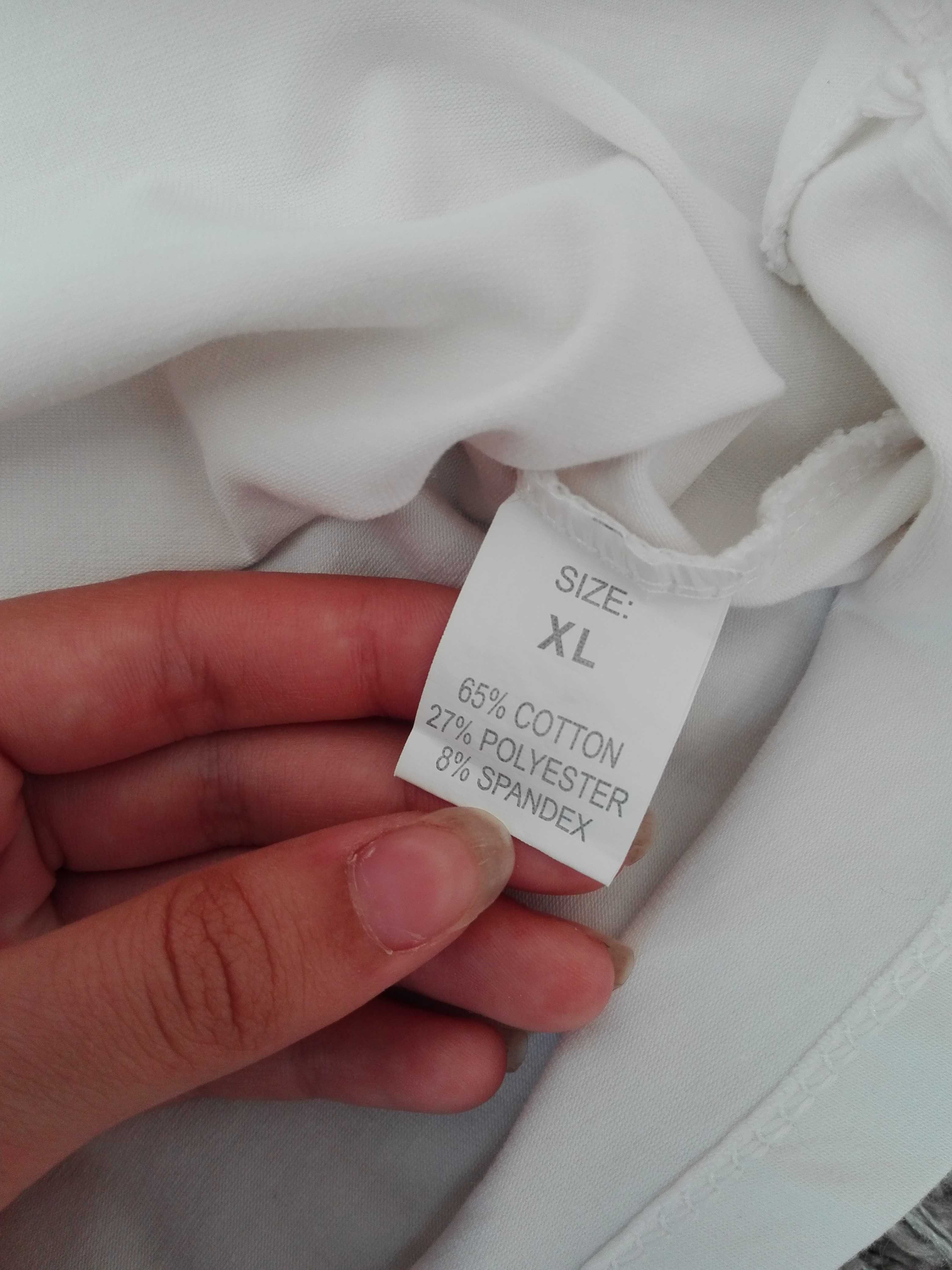Bluzka/koszulka/t-shirt, r. L/ XL, 40-42, elegancka, biała