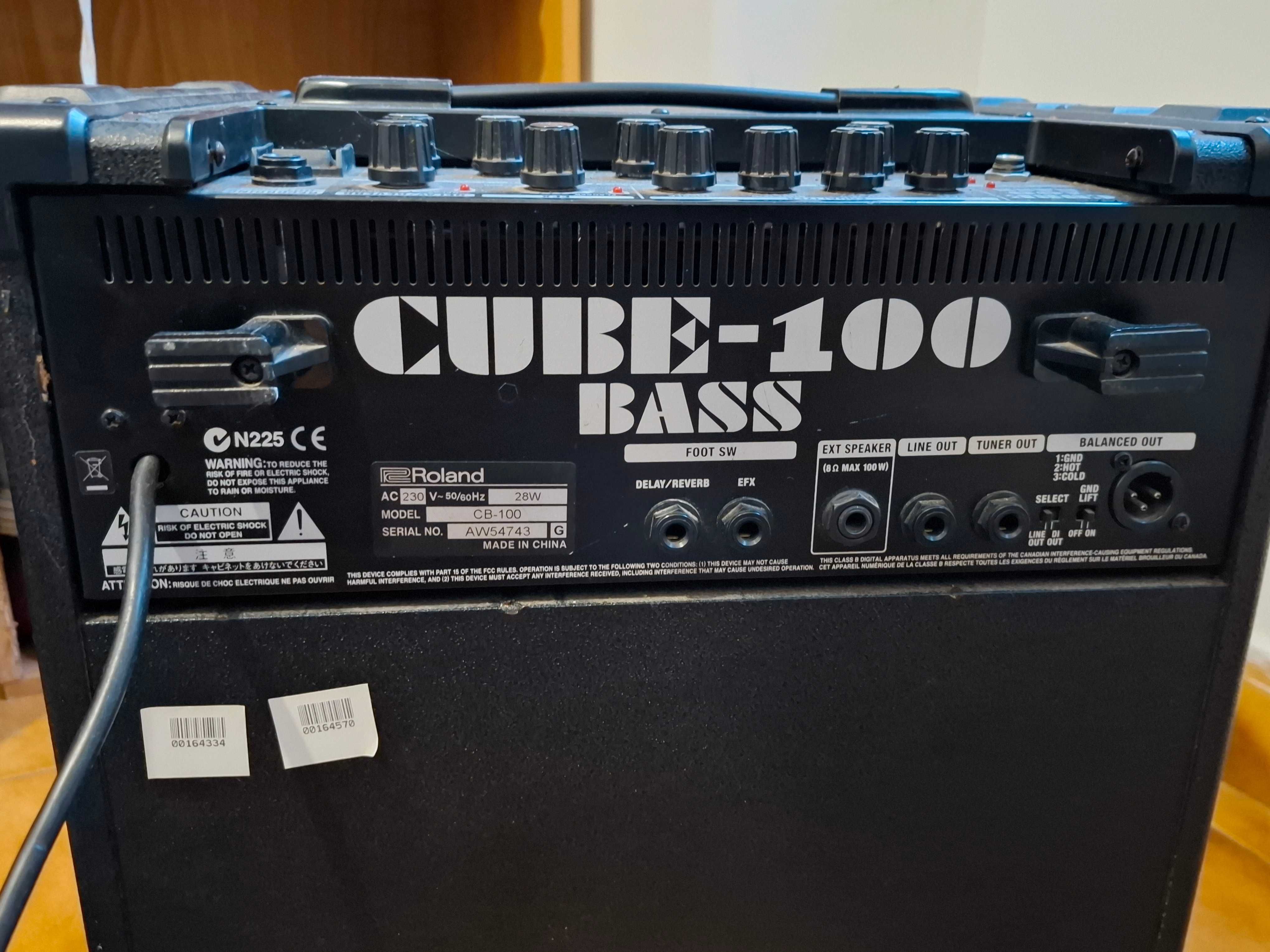 Baixo + Amplificador Roland Cube 100 – Kit completo e funcional