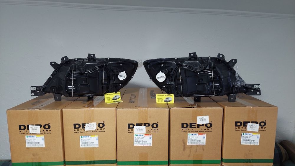 Передние фары depo с противотуманкой Mercesedes Sprinter cdi w903
