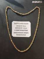 Złoty łańcuszek z CERTYFIKATEM 9,8 gram, 52cm