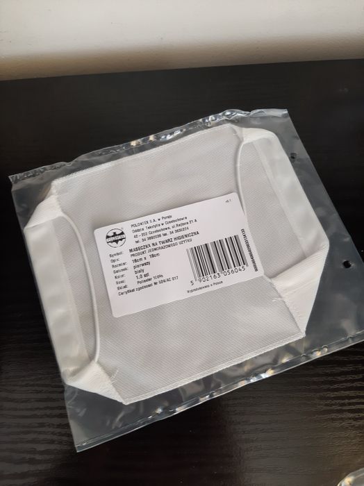 Maseczki ochronne higieniczne na twarz covid pojedynczo lub 8 sztuk