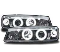 FARÓIS ANGEL EYES PARA OPEL CALIBRA 90-98 FUNDO CROMADO