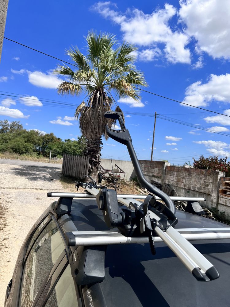 Barras, suporte e porta bicicletas para tejadilho, Kit completo