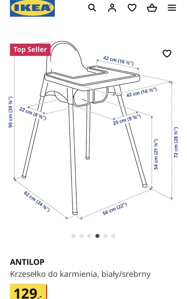 Krzeselko do karmienia z firmy ikea