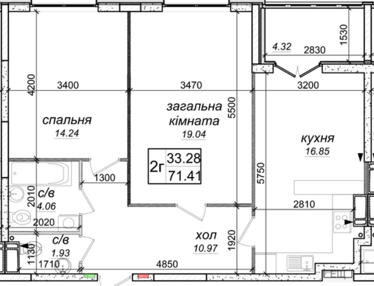 ЖК Одеський бульвар 2-х кімнатна 68000$, до метро Теремки 15/2 хв.