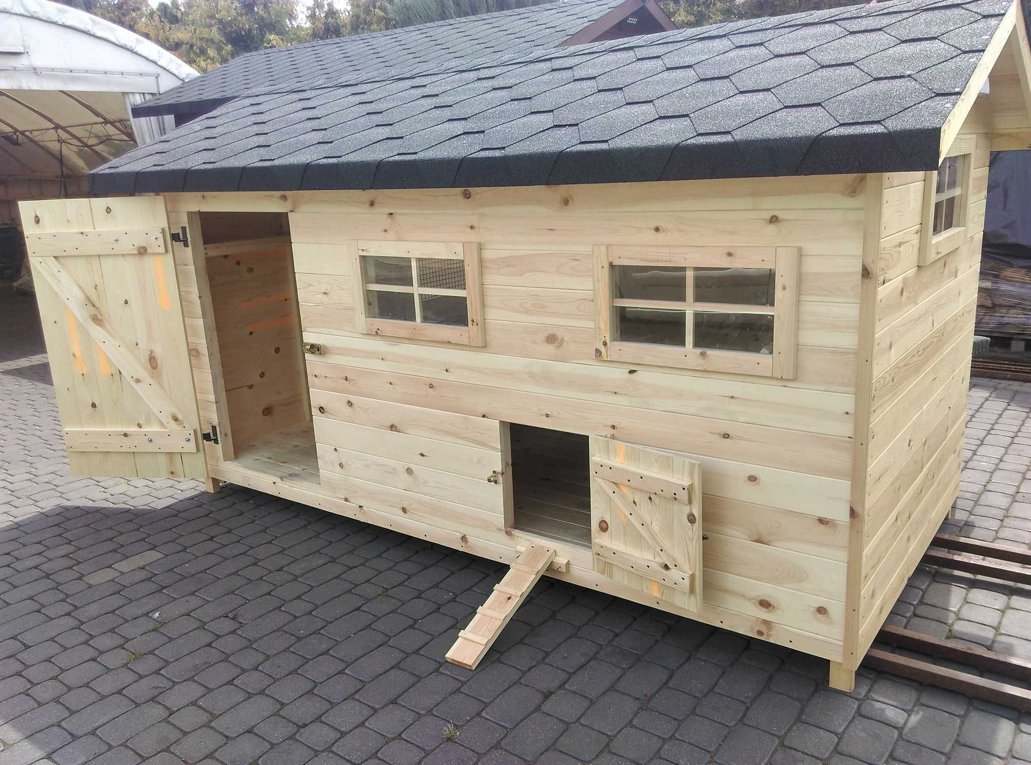 KURNIK 2x4m , Gołębnik, ocieplany z wolierą 2x3