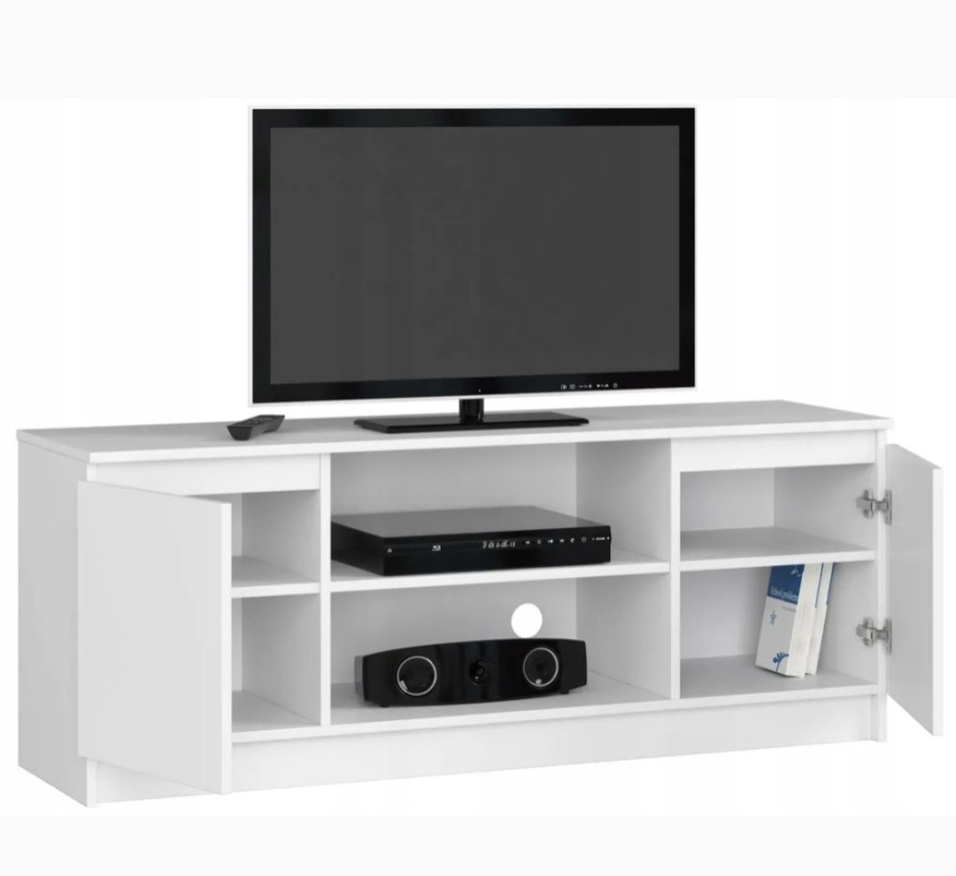 Szafka RTV 140 cm stojąca pod telewizor komoda 6 półek 2 drzwi