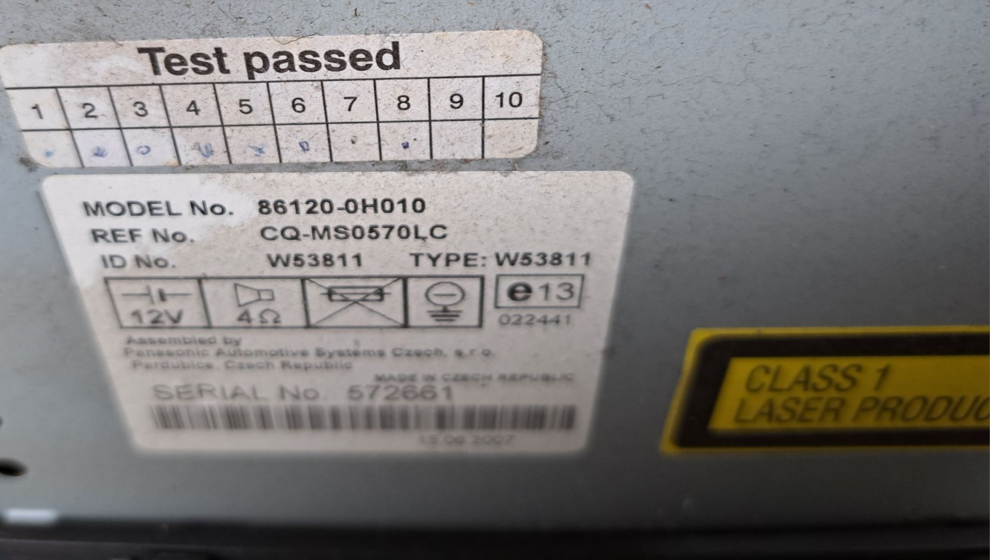 Citroen C1 Peugeot 107 Aygo Radio ramka komplet