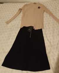 Zestaw ubrań - spódnica Reserved z metką, swetry M