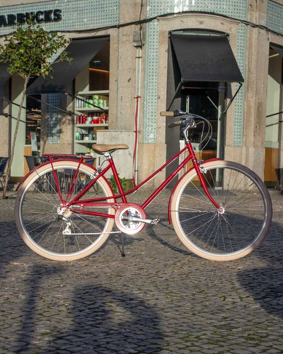 Bicicleta Cidade Brisa Bordeaux Customizada