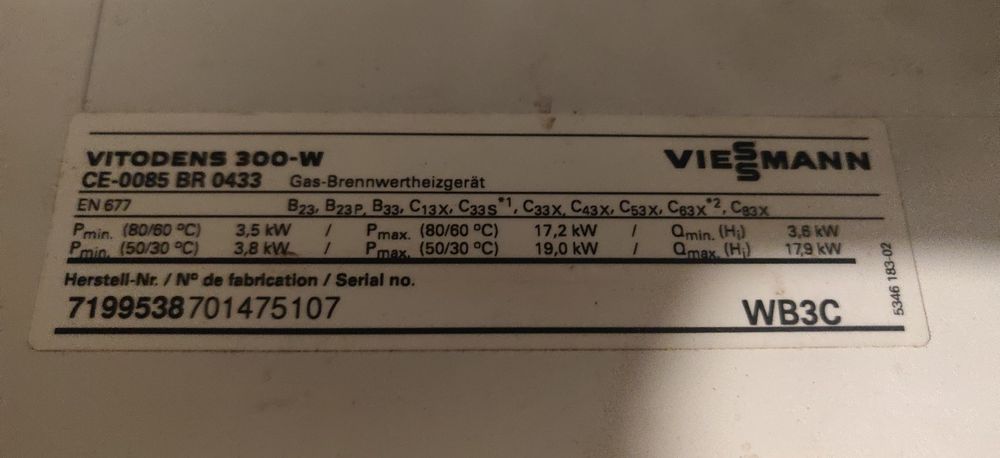 pracujący Kocioł piec gazowy kondensacyjny Viessmann vitodens 300 WB3C