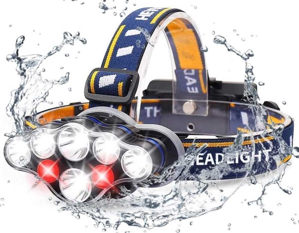 Mocna LATARKA CZOŁOWA 5 6 8 LED CREE Lampka Czołówka