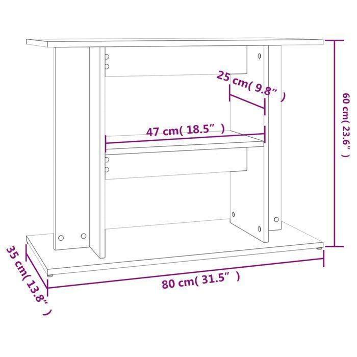 Szafka Pod Akwarium Biała Na Wysoki Połysk 80x35x60 cm