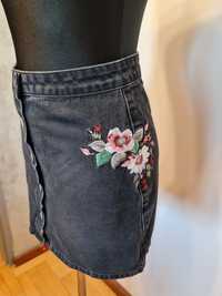 Haftowana mini Denim&Co rozmiar S