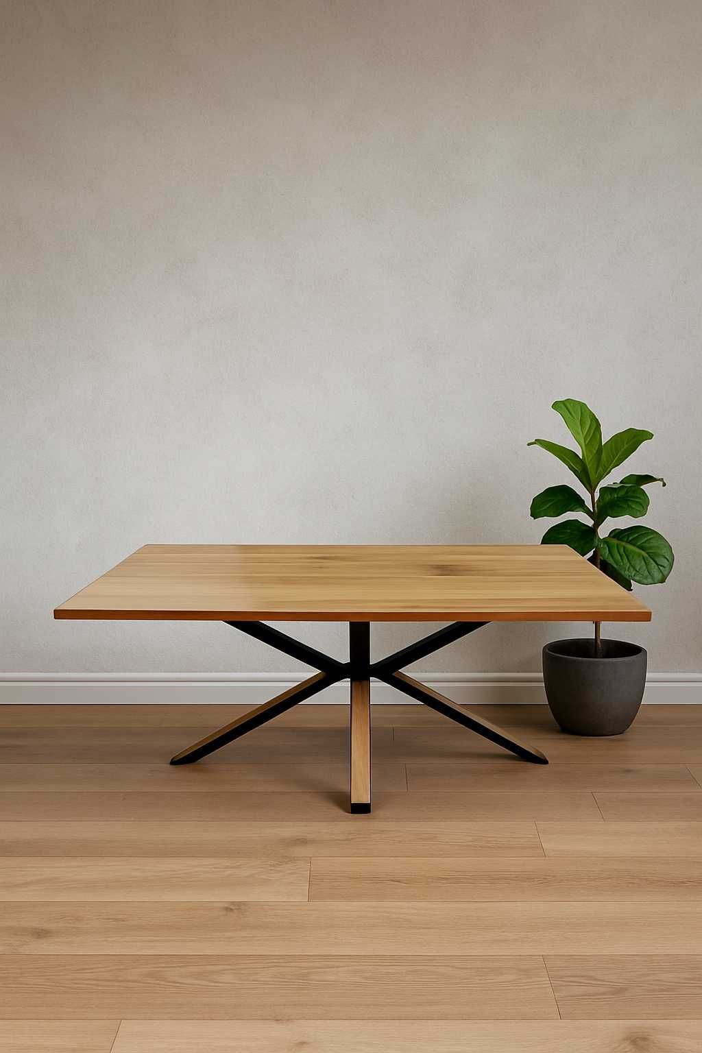 Stół Pająk Dębowy LOFT, 100% Lite Drewno DĄB, Rozkładany.