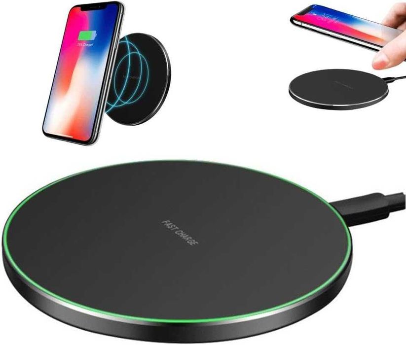 Ładowarka Indukcyjna iPhone Samsung 15W QI Mocna Bezprzewodowa Fast