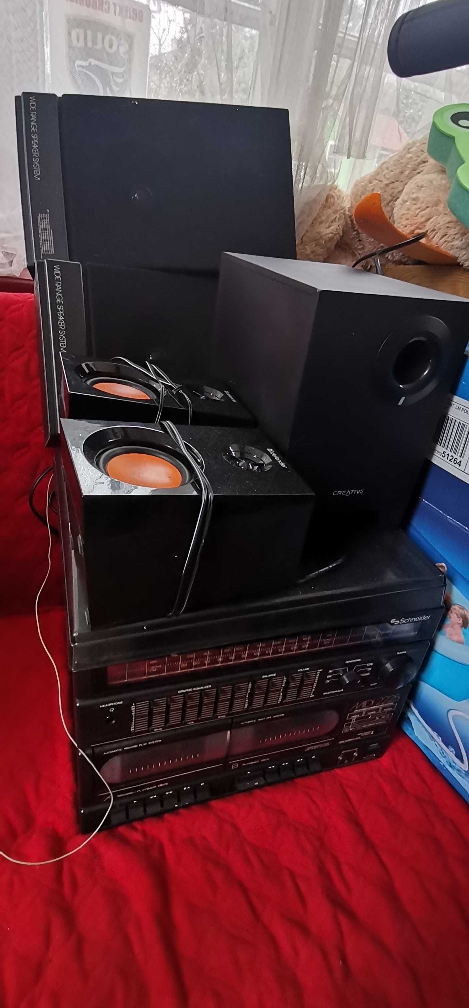 Wieża Schneider midi 2225 +(2 glosniczki i subwoofer)