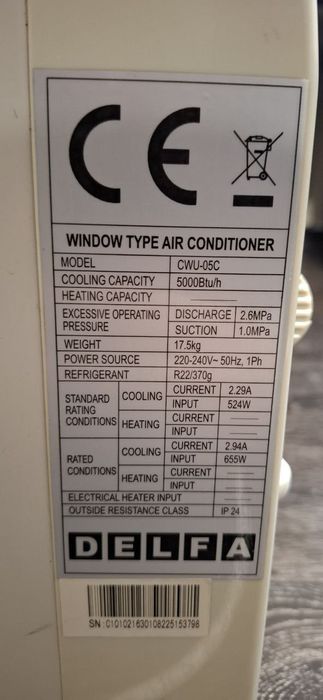Кондиционер оконный delfa
