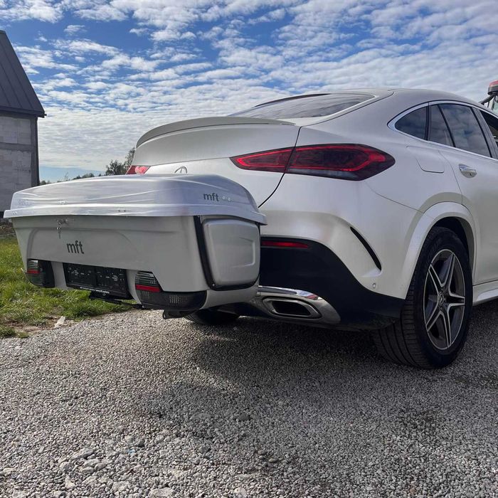 Kufer na hak box na narty do vana osobówka Tesla Audi Mercedes VW Ford