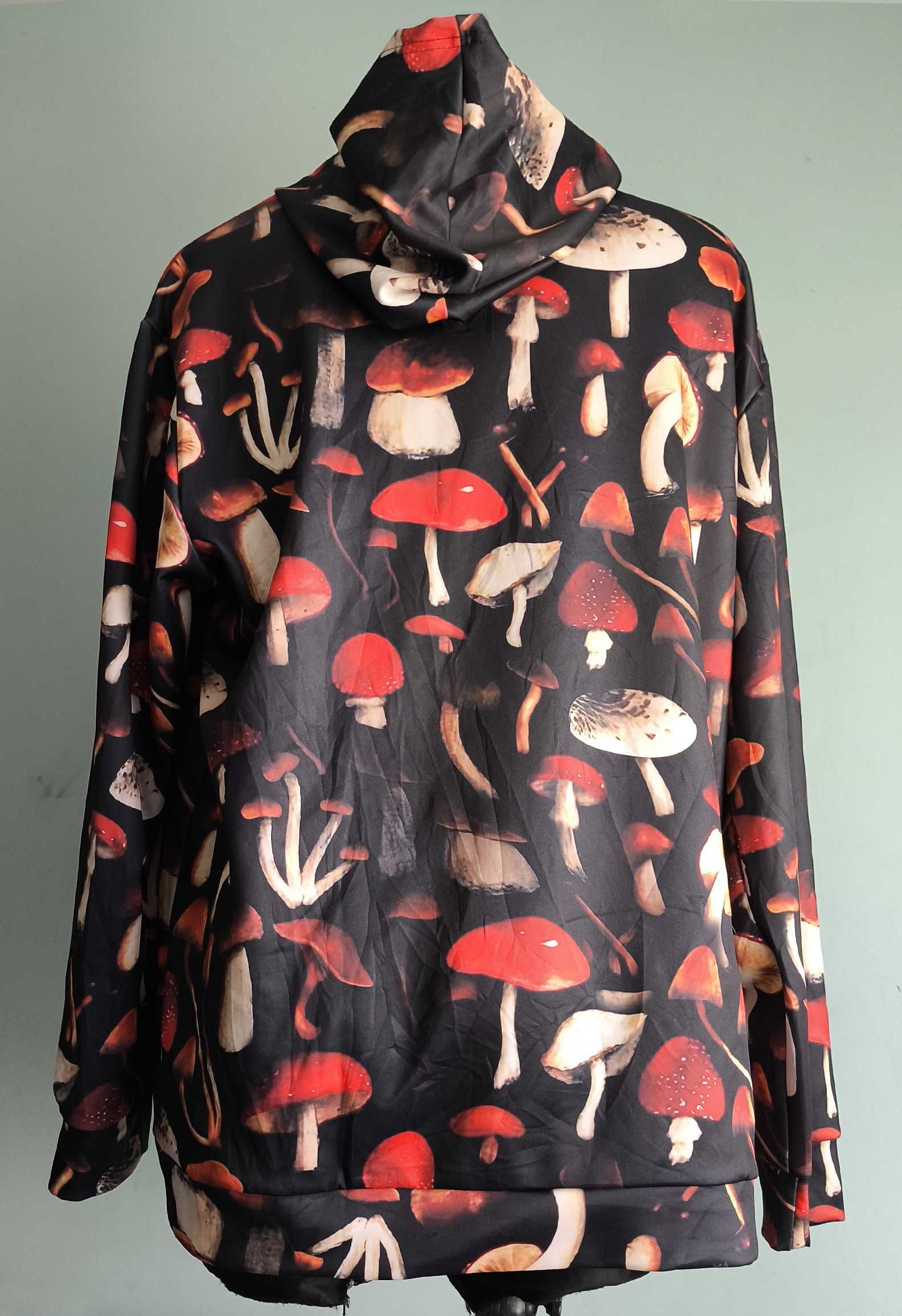 Męska bluza z kapturem motyw grzyby Muchomory r.3XL