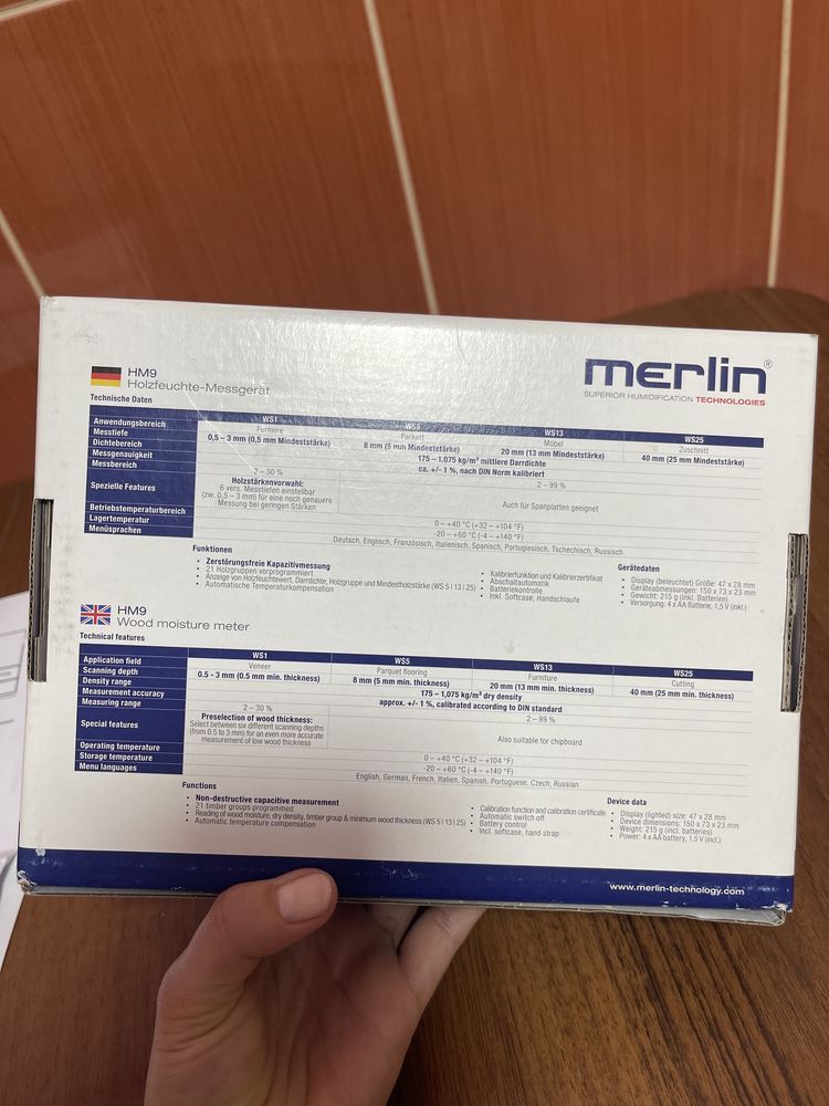 Вологомір Merlin HM9 WS1