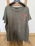 Damski Tshirt rozmiar XL khaki z nadrukiem Reserved stan bardzo dobry