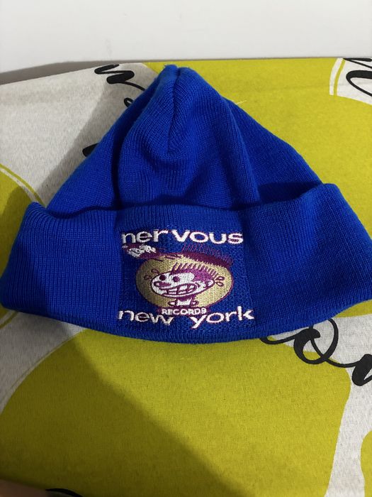 Gorro azul Nervous New York vintage 1993