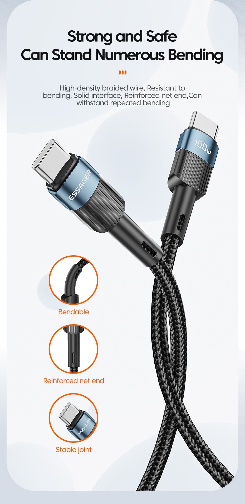 Kabel przewód USB C 100W 1m szybkiego ładowania Xiaomi Samsung MacBook