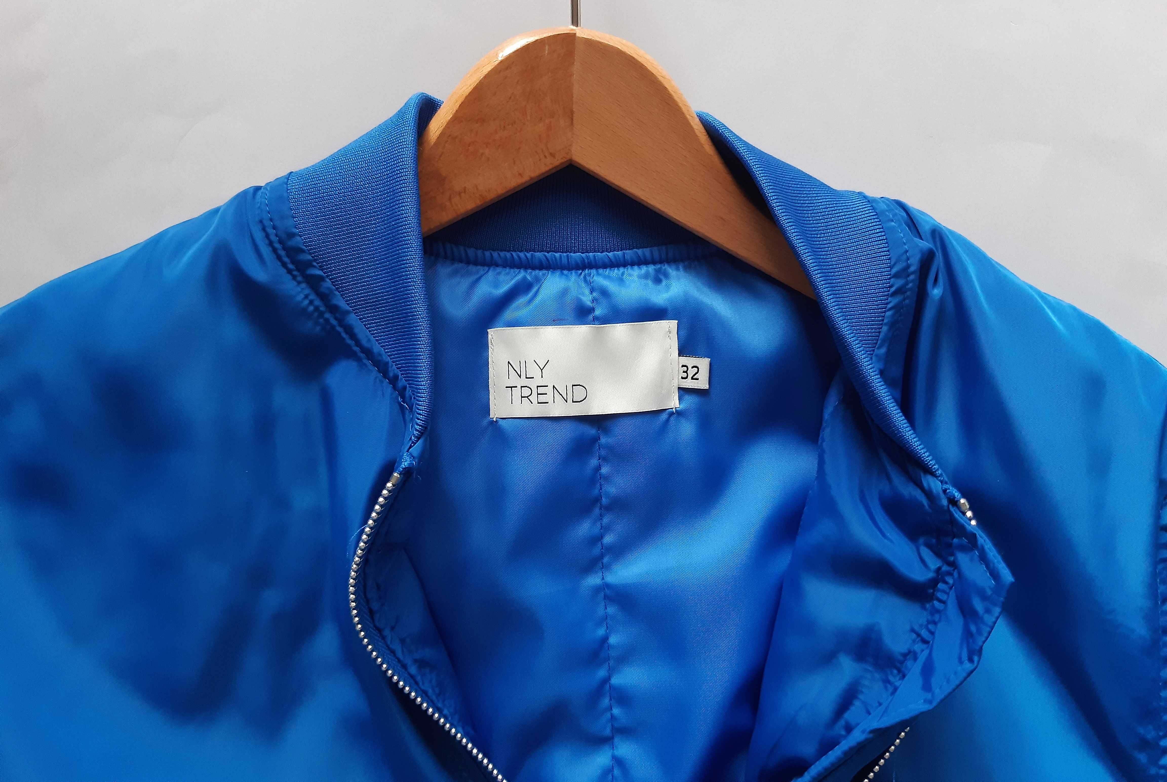 NLY Trend Kurtka Damska Niebieska Przejściowa Bomber Jacket XXS/ XS