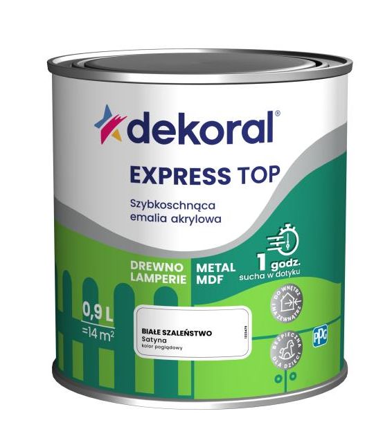 Dekoral Emalia akrylowa szybkoschnąca Express Top Białe Szaleństwo 0,9