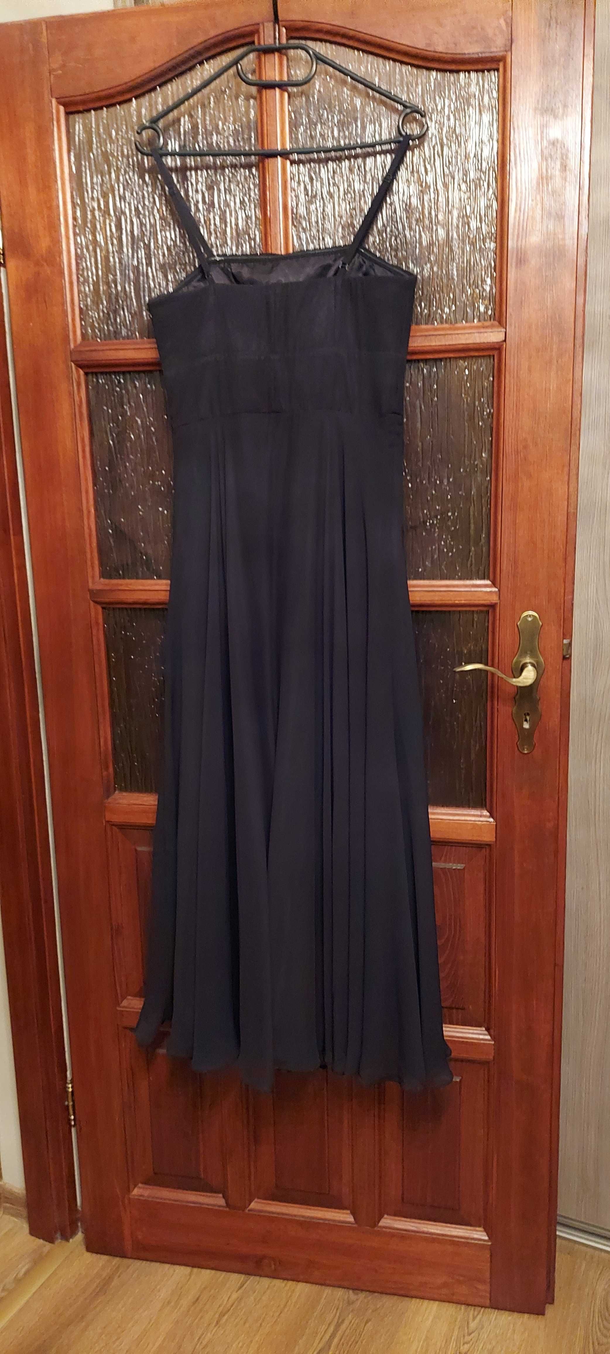 BPC suknia szyfonowa czarna wieczorowa balowa 36 S