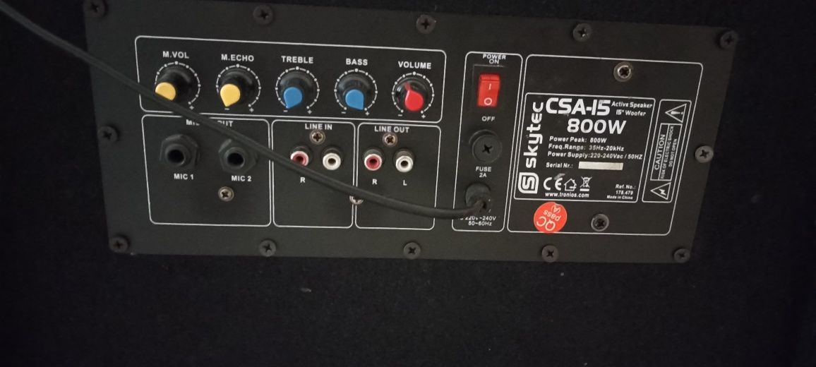 Kolumny elestra 12 cali, końcówka Elmuz,mixer Behringer, bas aktywny15