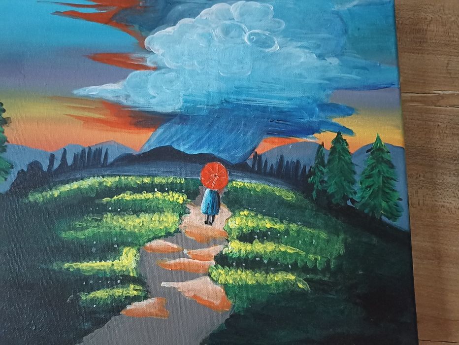 Obraz ręcznie malowany bez ramy 30x40 cm