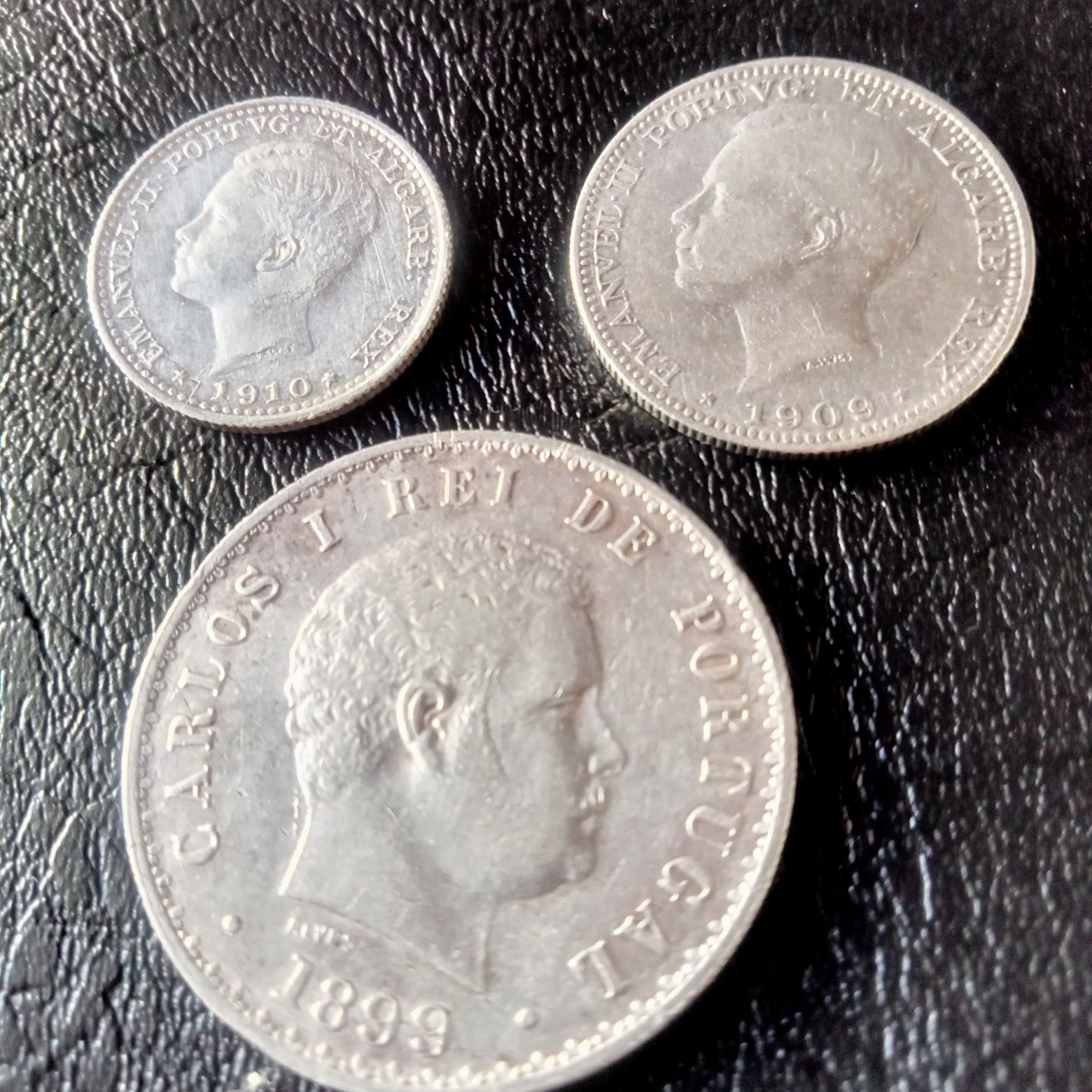 moedas prata (3) 100,200,500, reis