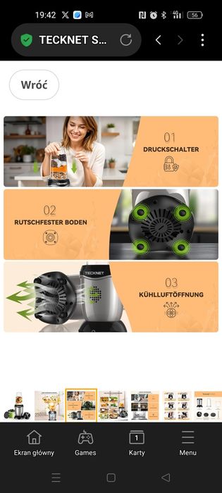 TECKNET Smoothie Maker, mikser stojący